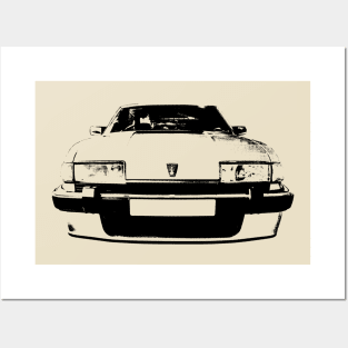 Rover SD1 1980s British classic car monoblock black Posters and Art